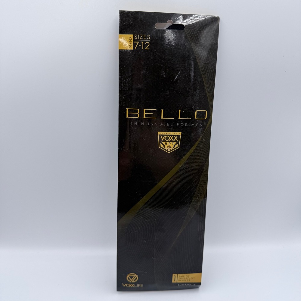 Voxx Life HPT Bello Thin Insoles Mens Sizes 7-12 Trim to Fit Black N306000TFVX